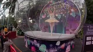 Seaworld Orlando Christmas celebration - ballerina dancing in a snow globe