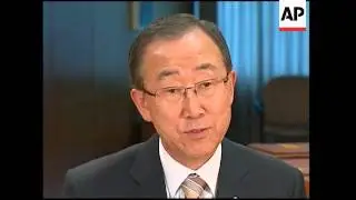UN secretary-general comments on financial crisis, Russia, Iran, Myanmar