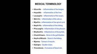 🩺 Common Medical Terms Explained! 💊Learn the meaning of important medical #shortsfeed #shorts