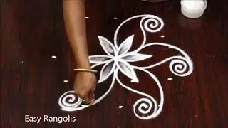Simple Kolams with 5 dots | Easy Muggulu | Easy Rangoli Designs | Apartment Rangolis