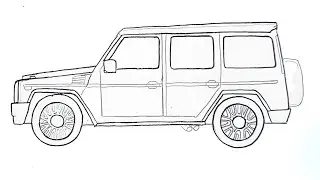 Mercedes G-Wagon Car Drawing | Simple & Realistic Tutorial | Mercedes SUV G-Class Drawing