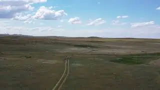 Kazakhstan - STS - Drone video - Super highway across the Steppe