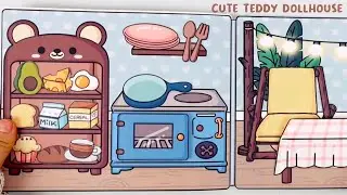 How to make a Cute Teddy Paper doll and dollhouse. Paper dollhouse instruction