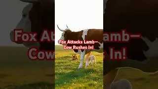 A fox tried to attack a lamb&hellip; until a brave cow stepped in to protect it 🐮🦊🐑🔥