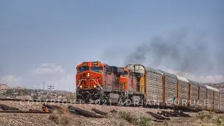 BNSF 8389 leads WB Autoracks through Gallup.