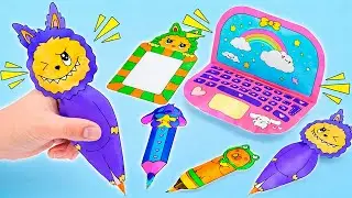 Бумажные сквиши Лабубу оживают! ✨ Самодельный бокнот и ручки