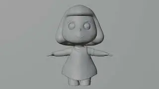 Stylized Cartoon Girl Character Low-poly 3D model - Blender 4.1