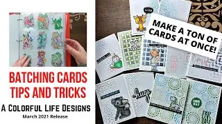 Quick Batching Cards - Make a ton of cards at once using stencils - Build up your crafty card stash!