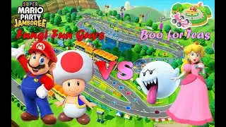 Super Mario Party Jamboree - Mario & Toad vs Peach & Boo - Roll 'em Raceway
