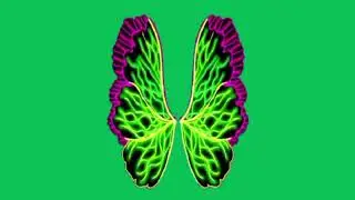 Flora's Three-Neon-Colored Dreamix Fairy Wings Of Glow-In-The-Dark On Green Screen Effects #2