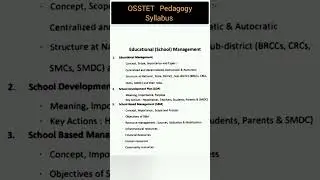 OSSTET PEDAGOGY Syllabus// OSSTET 2023// jobs profile
