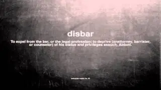 What does disbar mean