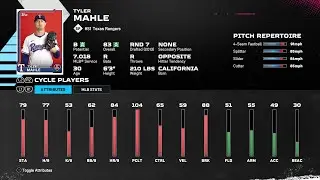 【MLBTheShow25Stats/メジャーリーグ選手能力】Rangers 51 Tyler Mahle TEX タイラー・マール選手