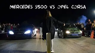 MERCEDES S500 vs OPEL CORSA