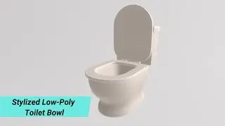 Stylized Low-Poly Toilet Bowl