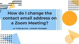 How do I change the default email address for contact in a Zoom Meeting? (Pro Accounts Only)