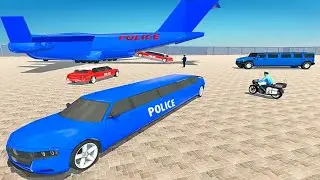 US Police Limo Transport Airplane Transporter Sim: Police Vehicles Transport - Android Gameplay