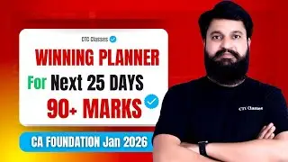 Winning Planner for CA Foundation Jan 2026 I Next 25 days 90+ Marks detail Planner #ctcclasses