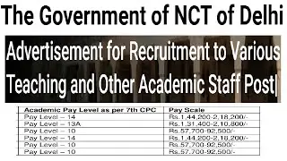 GNCT OF DELHI NEW REGULAR BASIS TEACHERS & NON TEACHING RECRUITMENT 2026, APPLY ONLINE