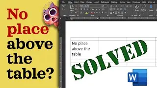 How to write above a Word Table - Instant troubleshooting - #shorts