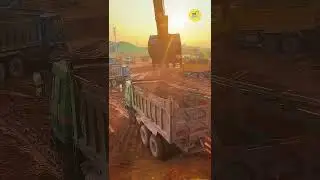 Excavators Load Soil Onto Trucks