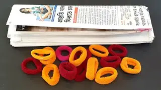 WASTE NEWS PAPER & HAIR RUBBER BANDS CRAFTING | DIY HOME DECORATING | BEST OUT OF WASTE