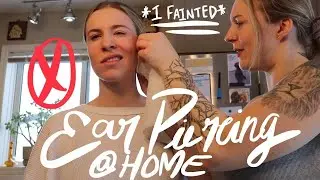 Ear piercing fail (I fainted) // At home piercing attempt // DIY piercing