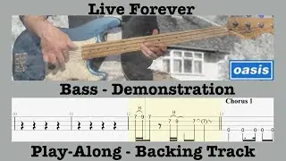 Live Forever - Oasis - Bass - Play-Along - Backing Track - Guigsy - Demonstration - Rolling Tab -