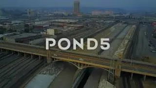 Aerial Drone Footage Of Downtown La And La River