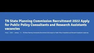 tamilnadu govt job alert 2020 in TN State Planning Commission with 07 vacanies and 75,000 salary