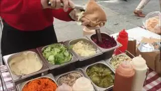 TASTY Steak, Chicken & Falafel in Pitta London Street Food Seen in Leather lane Market