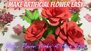 Paper Flower Making At Home Easy l Make Artificial Flower Easy l Sreejas Craft You Tube