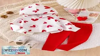 2pcs Baby Girls Cute Minimalist Heart Hoodie Top And Leggings Set Spring Autumn