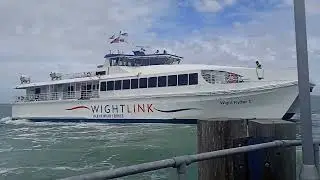 Wightlink white Ryder 1 leaving Ryde pier head