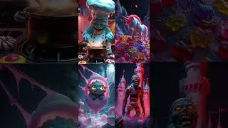 Candy Creatures Invasion 🍬👾 #CandyHorror #animation  #SweetNightmare #8kart  #3danimation