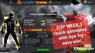 mcoc | EOP | week 3 | terrax | sunspot | 2 objectives | no boost | tips | eternity of pain