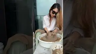 Making a double walled ceramic cup #ceramics #pottery #doublewallcup