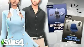 My Review of The Sims 4: Refined Living Room & Business Chic Kits!!