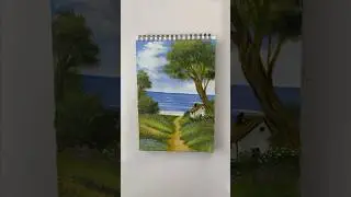 Beautiful landscape scenery painting #art #drawing #youtubeshorts #paintingtutorial #painting