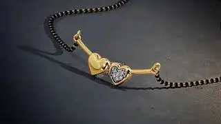 Gold Finish Alloy Metal American Diamond Traditional Mangalsutra