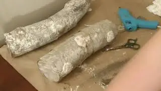 Diy Birch fireplace Logs ( Dollar Tree)