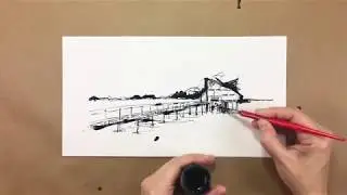 Wollaston Beach  | Ink Sketching Demo