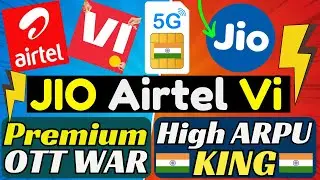 Jio Airtel Vi Premium OTT Plans | Jio Vs Airtel Vs Vi OTT Fight | Premium Prepaid Plans in India