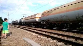 HD-kids love trains - freight train with gasoline tanker