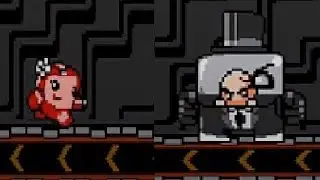Super Meat Boy Forever Warp zone 4 - Mega Man 2 Metalman Boss Fight Referance