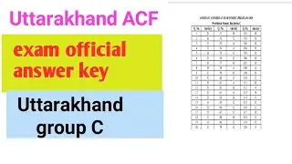 Uk ACF exam official answer key #(Uttarakhand assistant Conservator forest)