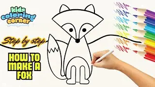 How to Draw and Color a Fox | Easy Step-by-Step Tutorial for Kids and Beginners