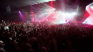Girls Dance On Stage At Popular Dutch Dj Armin Van Buuren Show. Stock Footage