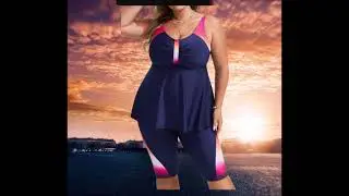 Hanna Nikole Women's Plus Size Tankini Swimsuits Two Piece Bathing Suit Flowy Rash Guard Swimwear
