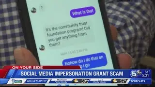 Social Media impersonation grant scam